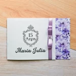 Convite 15 Anos Roxo Floral