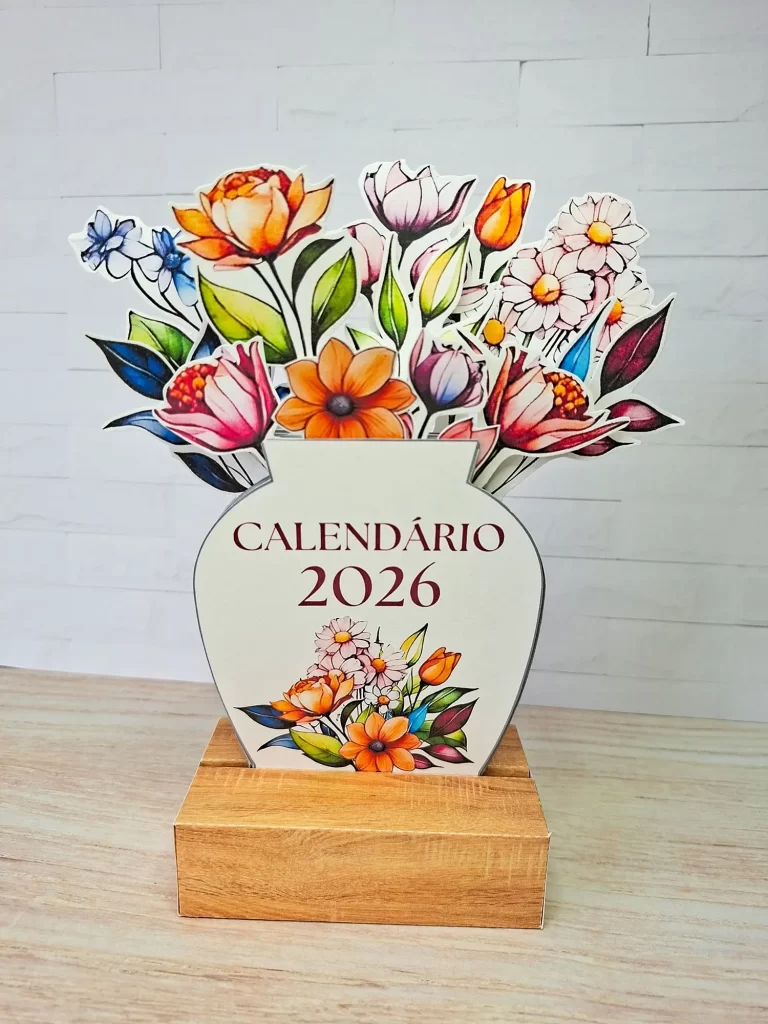 Calendário 2026 Vaso de Flores