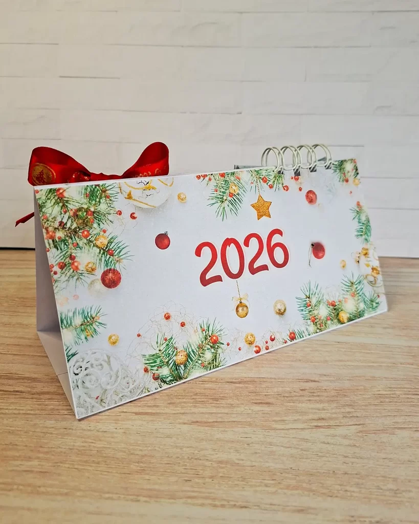 Calendário 2026 com Bola Acrílica