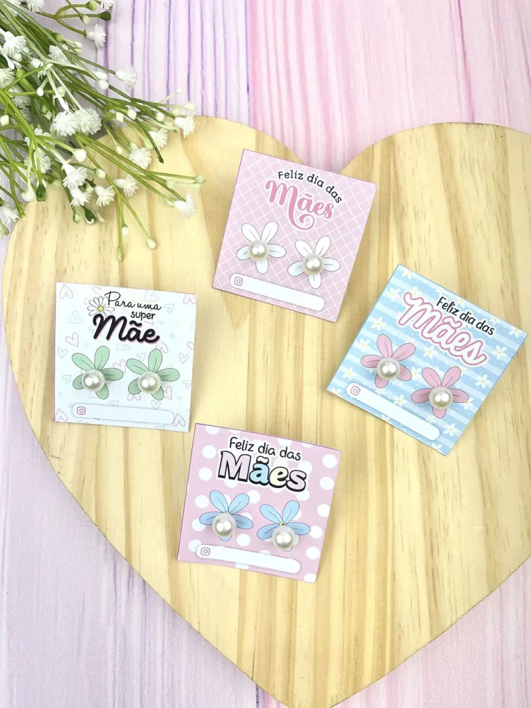 Card Brinco de Pérolas Dia das Mães