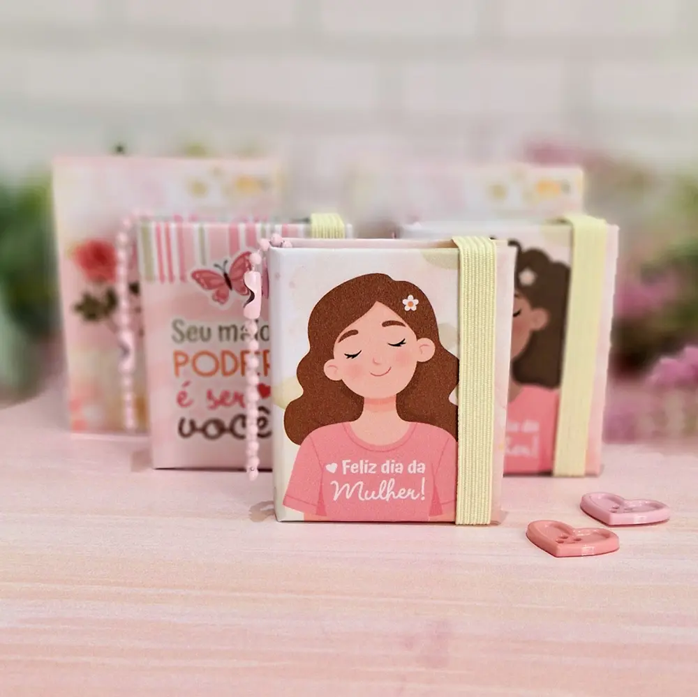 Chaveiro Livrinho/Bloquinho Dia das Mulheres