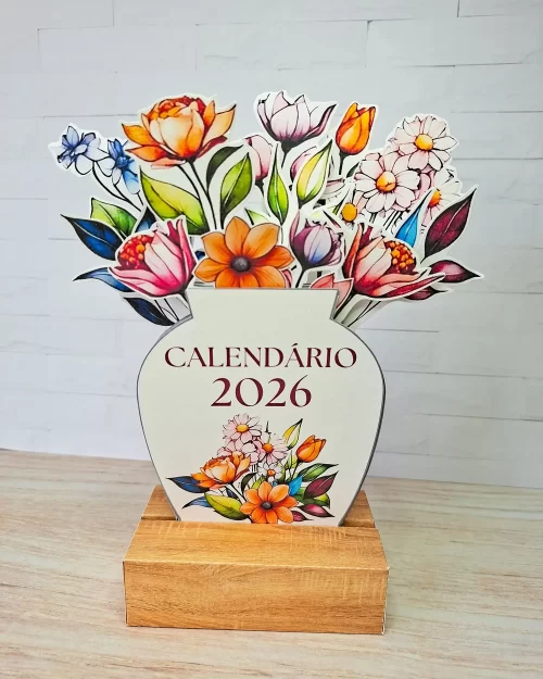 Calendário 2026 Vaso de Flores