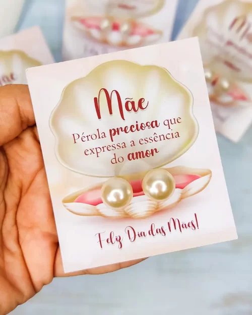 Card Brinco de Pérolas Dia das Mães