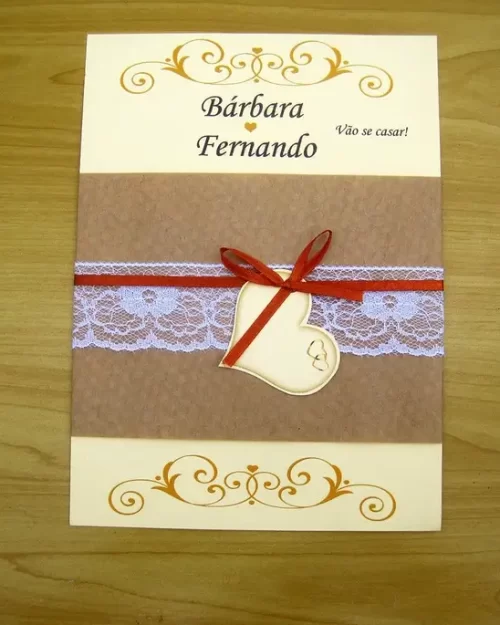 Convite Casamento Estilo Rústico