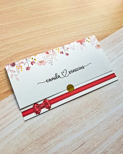 Convite Casamento Tipo Carta Flores