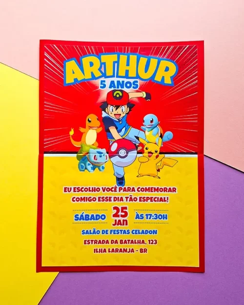 Convite Infantil Pokemon