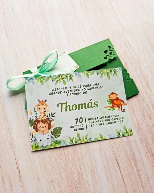 Convite Infantil Tipo Janela Safari