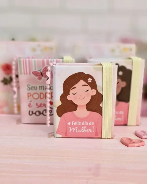 Chaveiro Livrinho/Bloquinho Dia das Mulheres