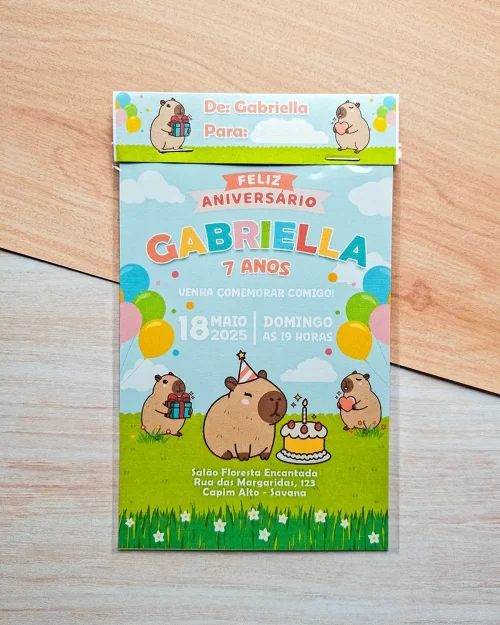 Convite Infantil Capivara